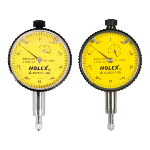 HOLEX Comparatore di precisione di piccole dimensioni antiurto, Intervallo misurazione/ØCassa: 5/40mm