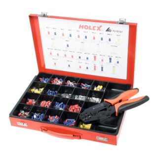 HOLEX Crimp-Set Kabelschuhe, Stecker und Verbinder, inklusive Crimpzange
