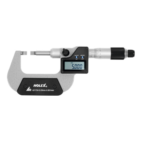 HOLEX Digitale Bügelmessschraube zur Nutenmessung, 0 - 25 mm