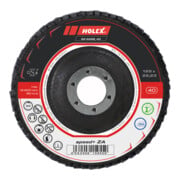 HOLEX Disco abrasivo lamellare speed+ ZA piatto, Ø125mm, Grana: 40