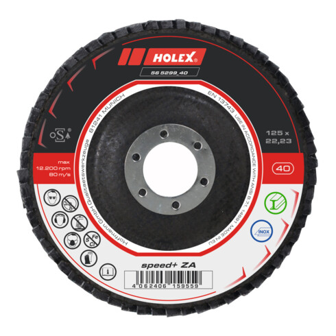 Holex Disquesà lamelles speed+ ZA plat,⌀ 125 mm, Grain: 40