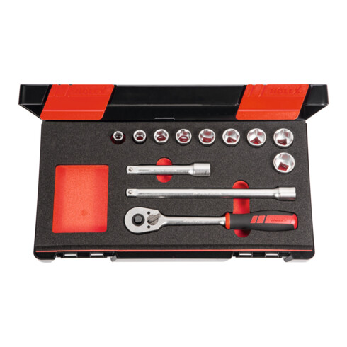 HOLEX Dopsleutelassortiment 1/2 inch-vierkant 12-delig, Type: 6