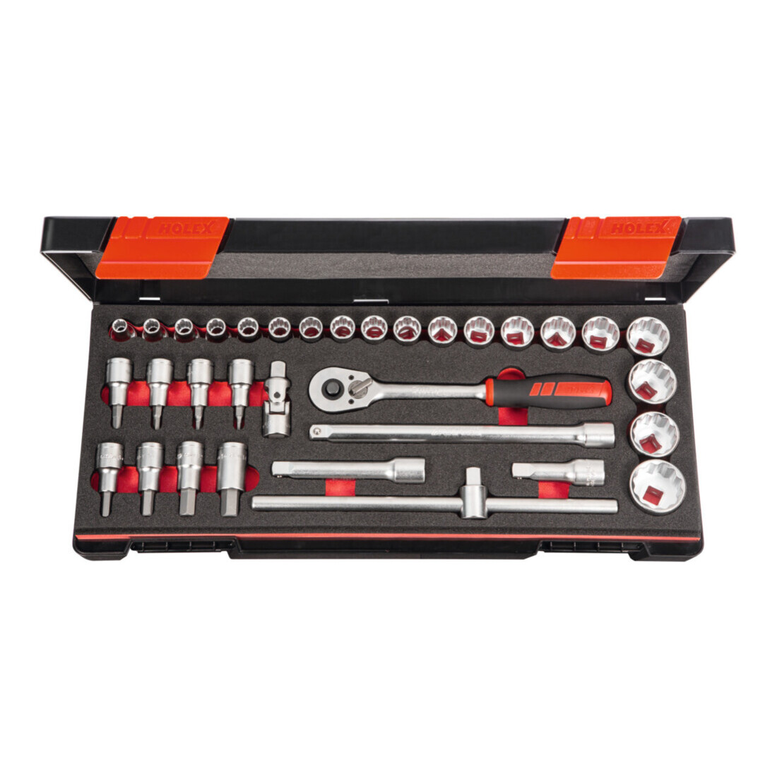 HOLEX Dopsleutelassortiment 1/2 inch-vierkant 33-delig, Type: 12