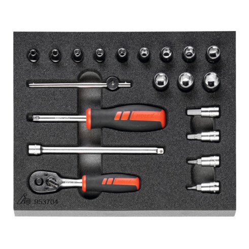 HOLEX Dopsleutelassortiment 1/4 inch, Aantal gereedschappen: 20