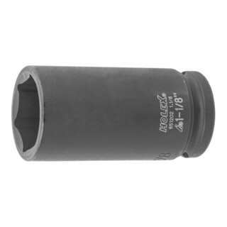 HOLEX Douille IMPACT 6 pans, 1/2 pouce, longue Version en pouces, Ouverture : 1.1/8pouce