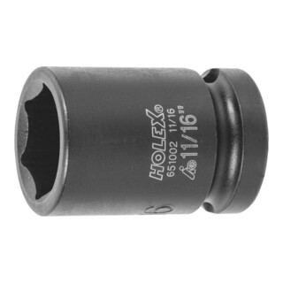 HOLEX Douille IMPACT 6 pans, 1/2 pouce Version en pouces, Ouverture : 11/16pouce