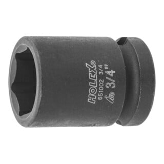 HOLEX Douille IMPACT 6 pans, 1/2 pouce Version en pouces, Ouverture : 3/4pouce