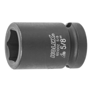 HOLEX Douille IMPACT 6 pans, 1/2 pouce Version en pouces, Ouverture : 5/8pouce