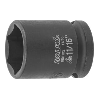 HOLEX Douille IMPACT 6 pans, 3/8 pouce Version en pouces, Ouverture : 11/16pouce