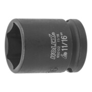 HOLEX Douille IMPACT 6 pans, 3/8 pouce Version en pouces, Ouverture : 11/16pouce