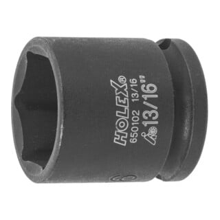HOLEX Douille IMPACT 6 pans, 3/8 pouce Version en pouces, Ouverture : 13/16pouce