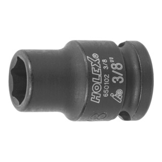 HOLEX Douille IMPACT 6 pans, 3/8 pouce Version en pouces, Ouverture : 3/8pouce