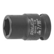 HOLEX Douille IMPACT 6 pans, 3/8 pouce Version en pouces, Ouverture : 7/16pouce