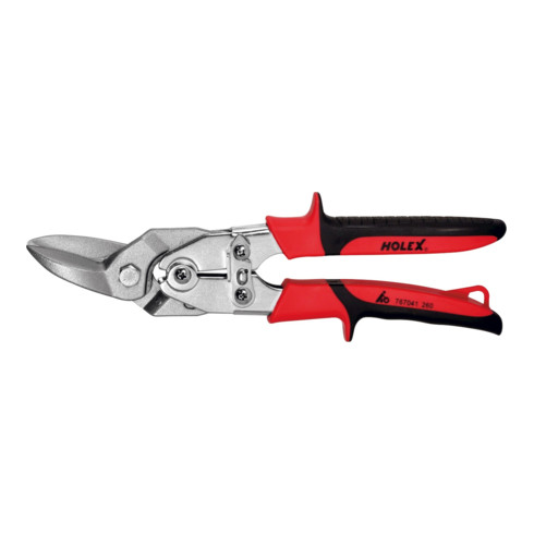 HOLEX Figuren-Blechschere mit 2-Komponenten-Griff 260 mm links