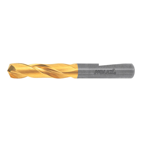 HOLEX Foret hautes perf. carb. mono. Whistle-Notch DIN 6535 HE, TiN, ⌀ DC h7 : 6,3 mm, 122320 6,3