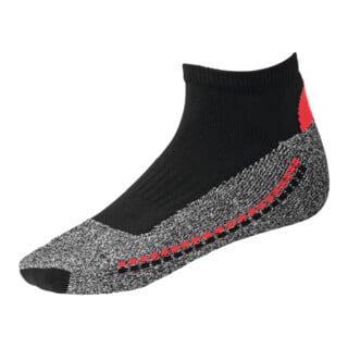 Holex Funktionssocken, kurz, schwarz / rot / grau, Unisex-Größe: 36-38