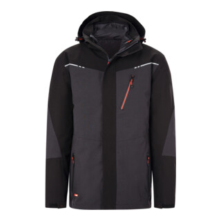 HOLEX Giacca 3 in 1, grigio scuro/nero /rosso, Tg. Unisex: S