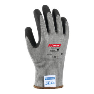 HOLEX Guanti Cut nero/grigio, classe di protezione da taglio F/A6, Tg.9