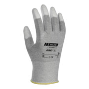HOLEX Guanti ESD con punte rivestite, bianco/grigio chiaro, Tg.9