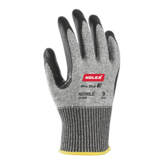 HOLEX Guanti Cut, nero/grigio, classe protezione da taglio E, Tg.9, per impieghi gravosi