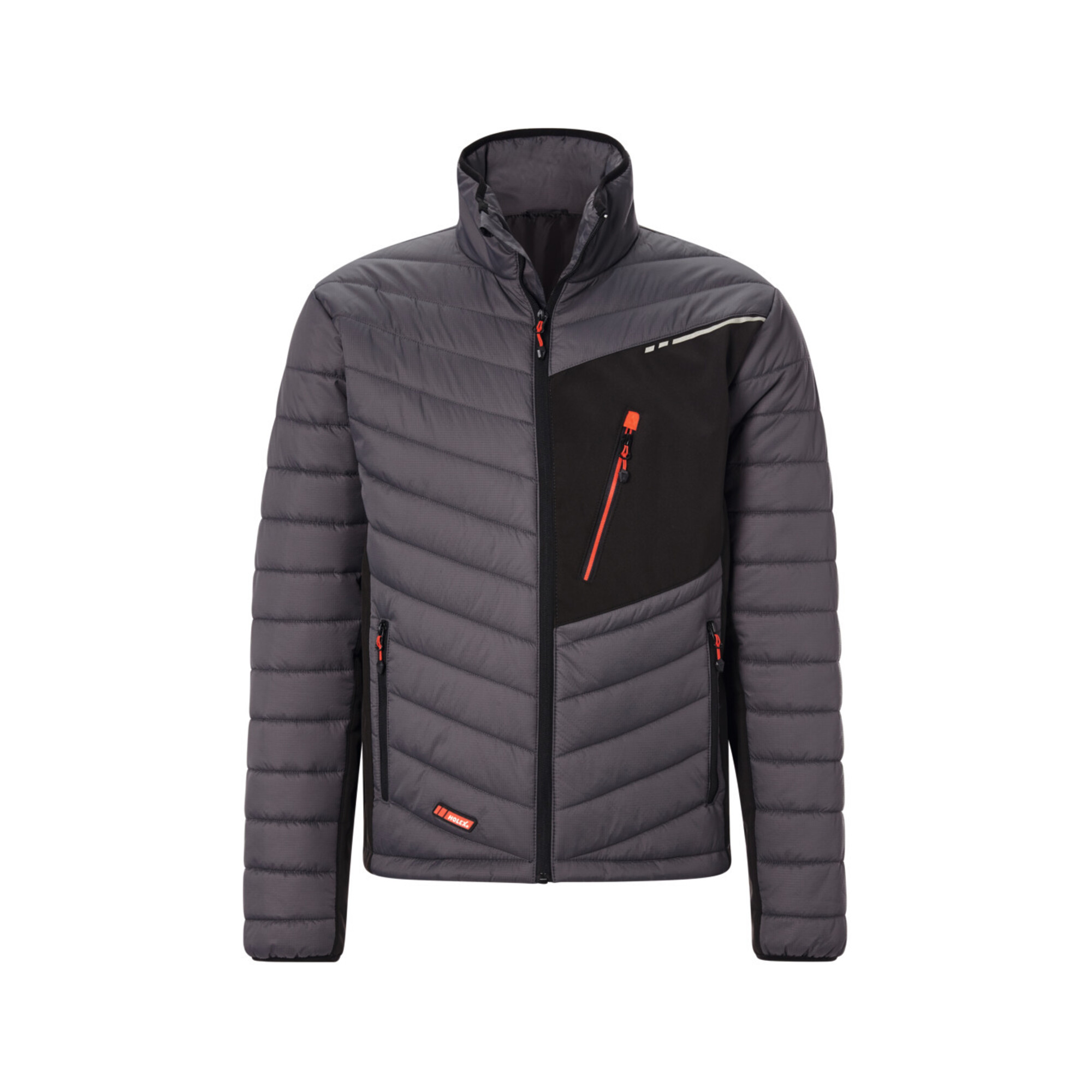 Holex Hybrid-Jacke, dunkelgrau / schwarz / rot, Unisex-Größe: L