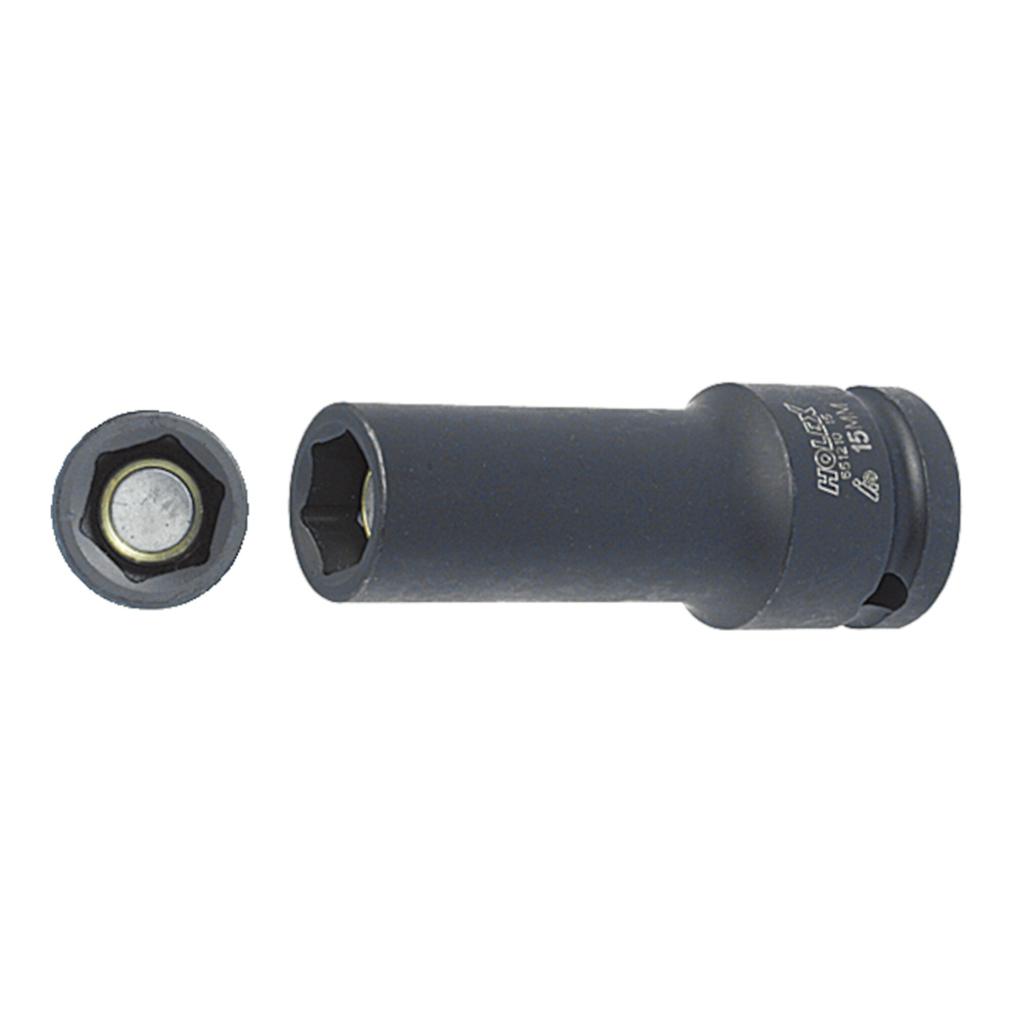 HOLEX IMPACT-Steckschlüsseleinsatz 6-kant 1/2" lang mit gefedertem Magnet 17 mm