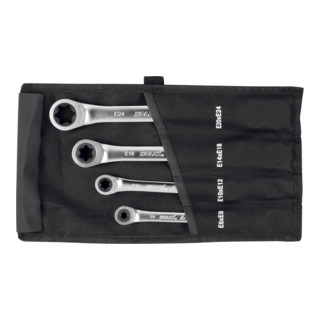 HOLEX Jeu de clés polygonales doubles à cliquet pour vis TX, en trousse 4