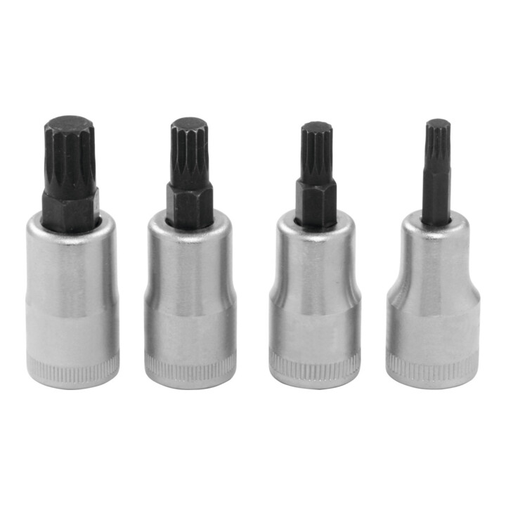 Holex Jeu de douilles tournevis pour denture multiple, carré 3/8 pouce, 4 pièces, Type: 3/8
