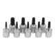 Holex Jeu de douilles tournevis pour Torx, carré 1/4 pouce 9 pièces, Type: 1/4-1