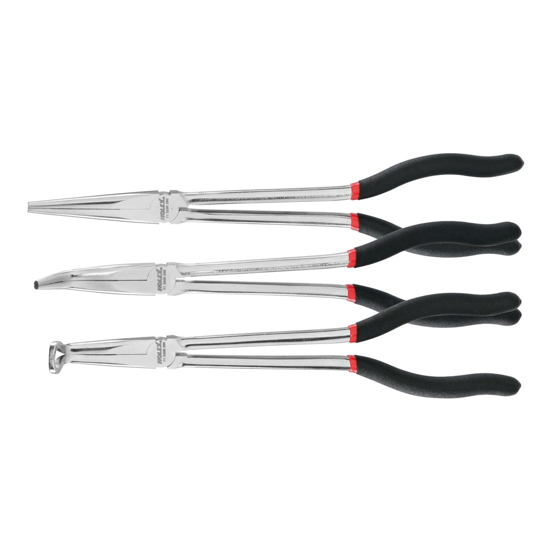 HOLEX Jeu de pinces à becs demi-ronds, exécution longue 3 pièces 3