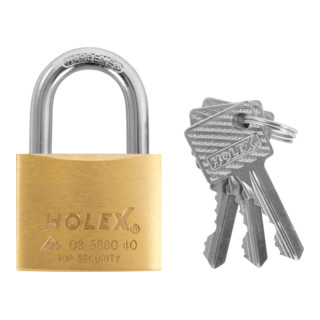 HOLEX Lucchetto ad apertura con chiave diversa, ottone