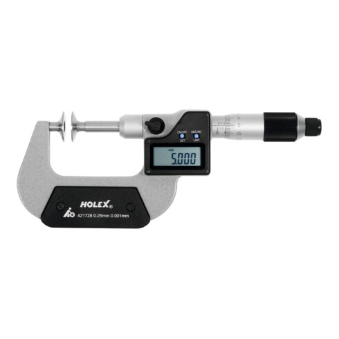 HOLEX Micromètre digital avec disques de mesure rotatifs 0-25 mm