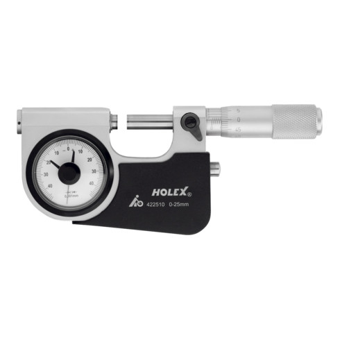 HOLEX Micrometro con comparatore e leva tastatrice, Intervallo misurazione: 0-25mm
