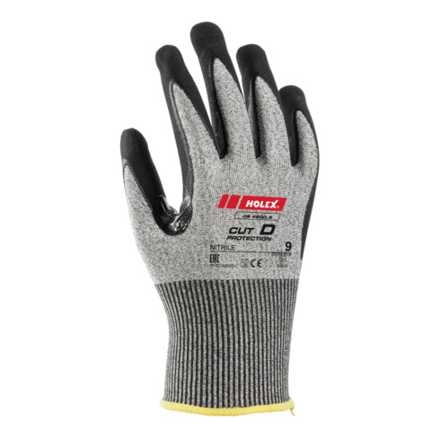 Paire de gants HOLEX Cut, noir/gris, classe de protection contre les coupures D, taille 9, précision / polyvalence