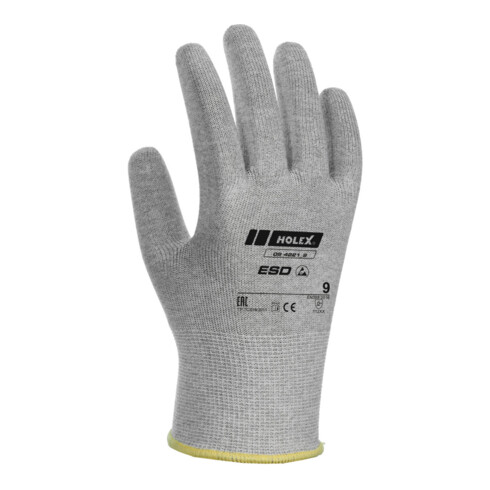 Paire de gants HOLEX ESD, non enduits, gris clair, taille 9
