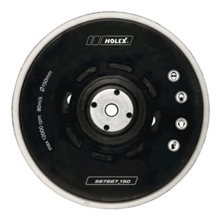 HOLEX Plateau-support PU perforé Filetage 5/16″ et M8 150 mm
