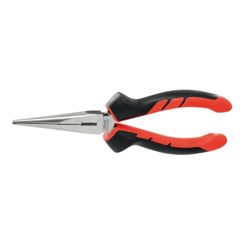 HOLEX Platte rondbektang, recht, blank, met beklede grepen, totale lengte: 200 mm
