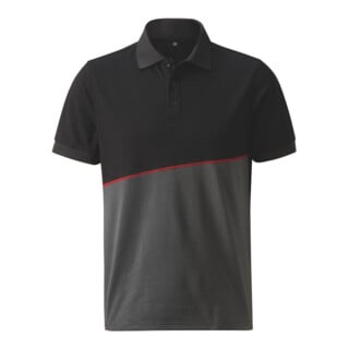 HOLEX Polos, gris foncé / noir / rouge, Taille unisexe: M