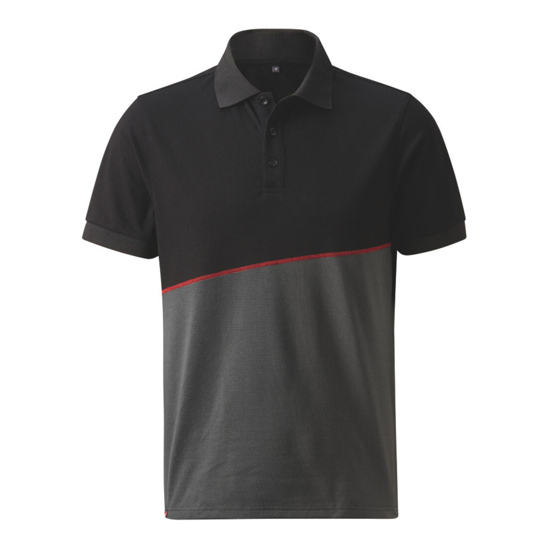 HOLEX Poloshirt, donkergrijs / zwart / rood, Uniseks-maat: 4XL