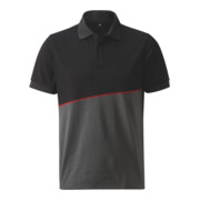 HOLEX Poloshirt, donkergrijs / zwart / rood, Uniseks-maat: XL-1
