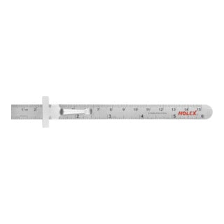 HOLEX Réglet avec clip coulissant, inoxydable 150 mm