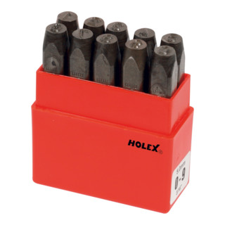 HOLEX Schlagzahlen-Satz 10-teilig Normalschrift 0 - 9 3 mm