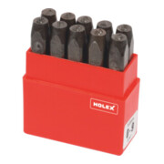 HOLEX Schlagzahlen-Satz, 10-teilig Normalschrift 0 - 9, Schrifthöhe: 4mm