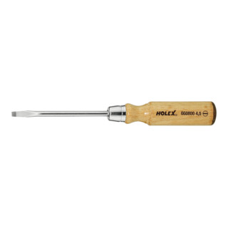 HOLEX Schroevendraaier voor sleuf, met houten handvat, Bladbreedte b: 4,5 mm