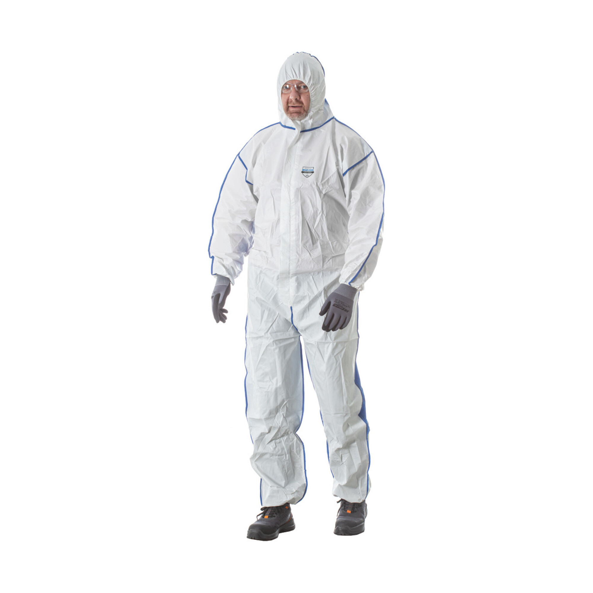 HOLEX Schutzoverall Typ 5/6, weiß / blau, Unisex-Größe: L