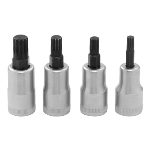 HOLEX Set di 4 bussole con poligono esterno, attacco quadro 3/8", Modello: 3/8