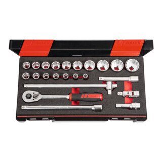 HOLEX Set di chiavi a bussola con attacco quadro 1/2", 23pz., Modello: 12