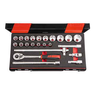 HOLEX Set di chiavi a bussola con attacco quadro 1/2", 23pz., Modello: 6