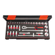 HOLEX Set di chiavi a bussola con attacco quadro 1/2", 33pz., Modello: 12