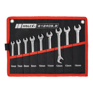 HOLEX Set di chiavi a forchetta doppie, cromata, 9pz.